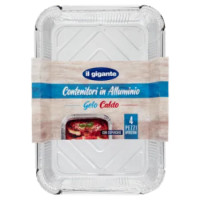 IL GIGANTE Contenitori In Alluminio Gelo Caldo 6 Porzioni 4 Pz