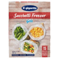 IL GIGANTE Sacchetti Freezer Gelo Grande Formato 29x42 Cm 15 Pz