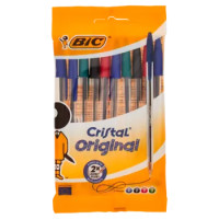 Bic Cristal Original 1.0 Mm 4 Blu 2 Nere 2 Rosse 2 Verdi