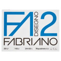 Fabriano Disegno 2 110 G/m² 24x33 Cm Riquadrato 20 Fogli