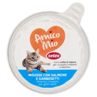 Selex Amico Mio Mousse Per Gatto Con Salmone e Gamberetti 85 g