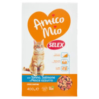 Selex Amico Mio Gatto Croccantini Con Tonno, Salmone e Pesce Azzurro 400 g
