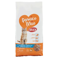 Selex Amico Mio Gatto Croccantini Con Tonno, Salmone e Pesce Azzurro 2 Kg