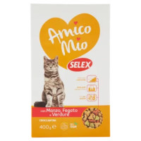 Selex Amico Mio Gatto Adulto Croccantini Con Manzo, Fegato e Verdure 400 g