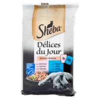 Sheba Délices Du Jour In Salsa Cibo Umido Gatto Con Salmone e Tonno 6 x 50 g