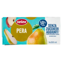 Selex Succo e Polpa Di Pera Con Mela Senza Zuccheri Aggiunti 3x200 Ml
