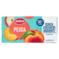 Selex Succo e Polpa Di Pesca Con Mela Senza Zuccheri Aggiunti 3x200 Ml