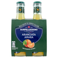 BIBITE SANPELLEGRINO, Bevande Gassate, Naturali, Aranciata Amara, Vetro 4x20cl