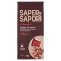 Selex Saper Di Sapori Caffè In Capsule Espresso 100% Arabica Colombia Compatibili Nespresso 10 Pezzi