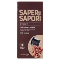 Selex Saper Di Sapori Caffè In Capsule Espresso 100% Arabica Brasile Compatibili Nespresso 10 Pezzi