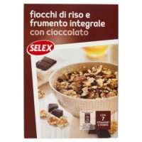 Selex Fiocchi Di Riso e Frumento Integrale Con Riccioli Di Cioccolato Fondente 300 g