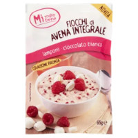 Mi Voglio Bene Fiocchi Di Avena Integrale Lamponi - Cioccolato Bianco 65 g