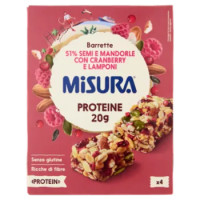 Misura Protein Barrette 51% Semi e Mandorle Con Cranberry e Lamponi 4 x 30 g