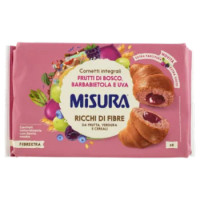 Misura Fibrextra 6 Cornetti Integrali Frutti Di Bosco, Barbabietola e Uva 308 g