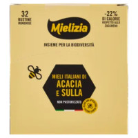 Mielizia Mieli Italiani Di Acacia e Sulla Non Pastorizzato Bustine Monodose 32 x 5 g