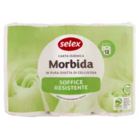 Selex Carta Igienica 3 Veli 180 Strappi 12 Rotoli