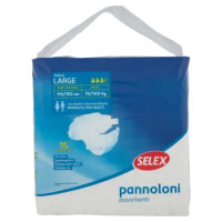 Selex Pannoloni Assorbenti Con Elastici e Barriere Laterali Misura Large 15 Pezzi