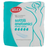 Selex Assorbenti Sottili Anatomici Effetto Cotone Ripiegati 16 Pezzi