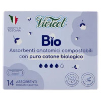 Vivicot Bio Assorbenti Anatomici Compostabili Ripiegati In Bustina 14 Pz