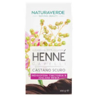 Naturaverde Natural Beauty Henné Capelli Castano Scuro Colorazione 100% Vegetale 100 g