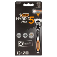 Bic Hybrid Flex 5 Rasoio 5 Lame Manico + Ricariche 2 Pz