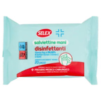 Selex Salviettine Mani Disinfettanti Presidio Medico Chirurgico 20 Pezzi