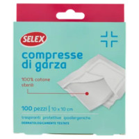 Selex Compresse Di Garza Sterili 10x10 Cm 100 Pezzi