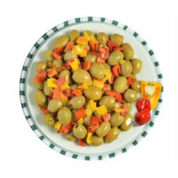 Olive Verdi Denocciolate Da Banco Con Peperoni