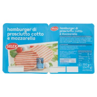Selex Hamburger Di Prosciutto Cotto e Mozzarella 2x75