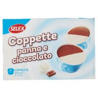 Selex 6 Coppette Di Gelato Panna e Cioccolato 300 g