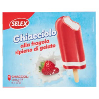 Selex 6 Ghiaccioli Alla Fragola Ripieni Di Gelato 300 g