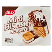 Selex 6 Minibiscotti Ripieni Di Gelato Ricoperti 325 g