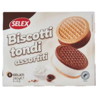Selex 8 Biscotti Tondi Ripieni Di Gelato Assortiti 280 g