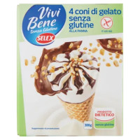 Selex Vivi Bene Senza Glutine 4 Coni Di Gelato Panna Senza Glutine 300 g