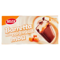Selex 6 Barrette Di Gelato Alla Panna Con Caramella Mou Ricoperti Cioccolato Al Latte 250 g