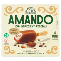 Sammontana Amando 6 Mini Stecchi Gelato Vaniglia, Variegato Al Caffè Con Copertura Al Caffè 6 x 41 g