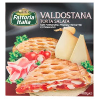Fattoria Italia Valdostana Torta Salata Con Pomodoro, Prosciutto Cotto e Formaggio Surgelata 400 g
