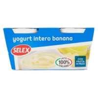 Selex Yogurt Intero Banana Con Frutta In Pezzi 2x125 g