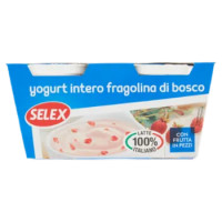 Selex Yogurt Intero Fragola Con Frutta In Pezzi 2x125 g