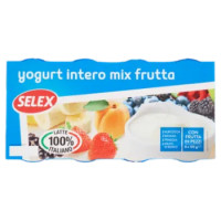 Selex Yogurt Intero Ai Gusti Assortiti Frutti Di Bosco, Albicocca, Fragola, Banana 8x125 g