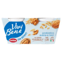 Selex Vivi Bene Yogurt Con Bifidus Con Avena e Noci 2x125 g