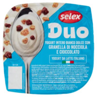 Selex Duo Yogurt Intero Bianco Dolce Con Granella Di Nocciole e Cioccolato 150 g