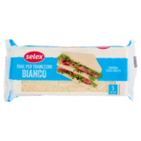 Selex Pane Per Tramezzini Bianco Con Olio Di Semi Di Girasole Alto Oleico 250 g