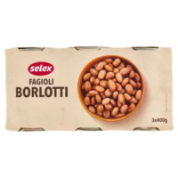 Selex Fagioli Borlotti Lessati 3x400 g