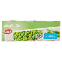 Selex Piselli Fini Cotti a Vapore 3x150 g