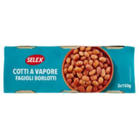 Selex Fagioli Borlotti Cotti a Vapore 3x150 g