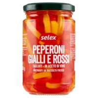Selex Peperoni Giallo Rossi Tagliati Aromatizzati Con Aceto Di Vino 300 g