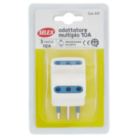 Selex Adattatore Multiplo Spina 10A + 3 Prese 10A(Ita) Bianco