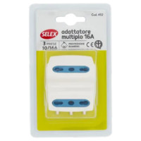 Selex Adattatore Multiplo Spina 16A + 3 Prese Bivalenti Bianco