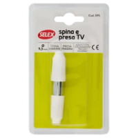 Selex Spina e Presa Tv Diametro 9,5 Mm Bianco